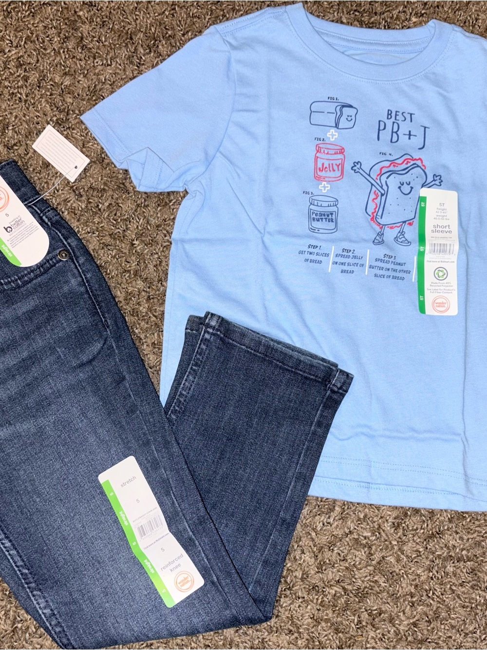 wonder nation Light Blue PB+J Sandwich Graphic Short Sleeve Tee